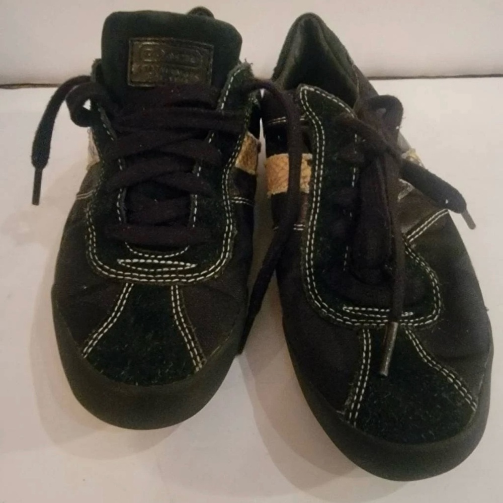 Coach Mabel Women's Black Suede Lace-Up Tennis Sneaker Shoes Size 6M designer